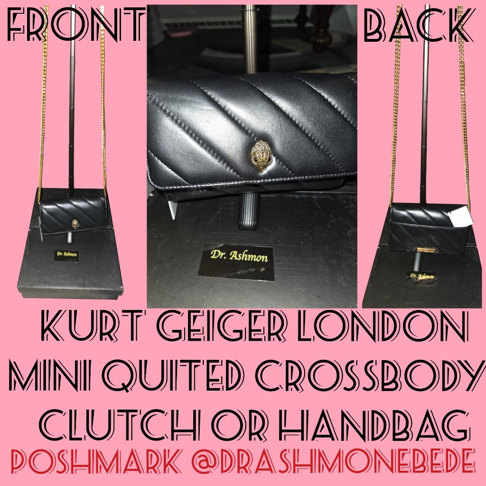 Kurt Geiger (NWT) Kensington Top Handle Bag I Quilted I Leather Purse with Chain